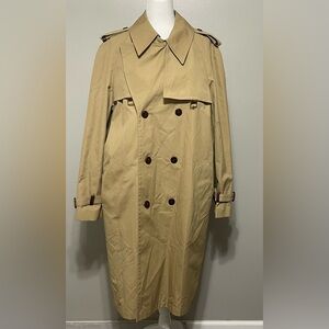 Etienne Aigner Hong Kong Vintage Trench Coat Rain Coat Size 14/44 Lined NO BELT